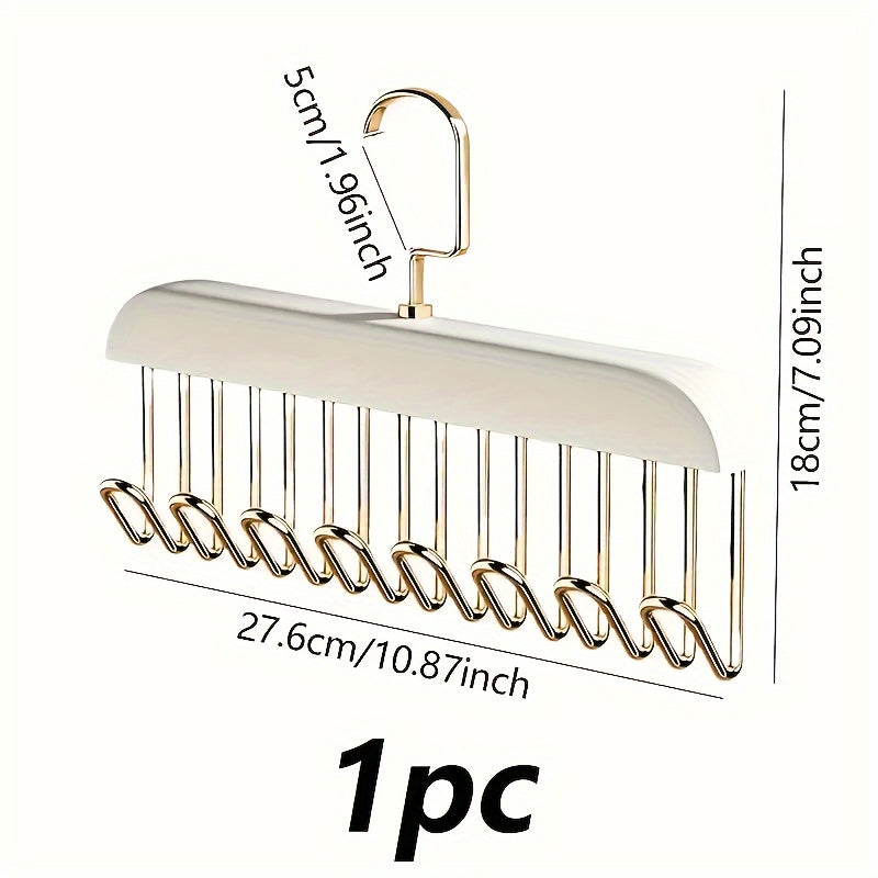 Perchero de madera con 8 ganchos, organizador de armario giratorio y ahorrador de espacio