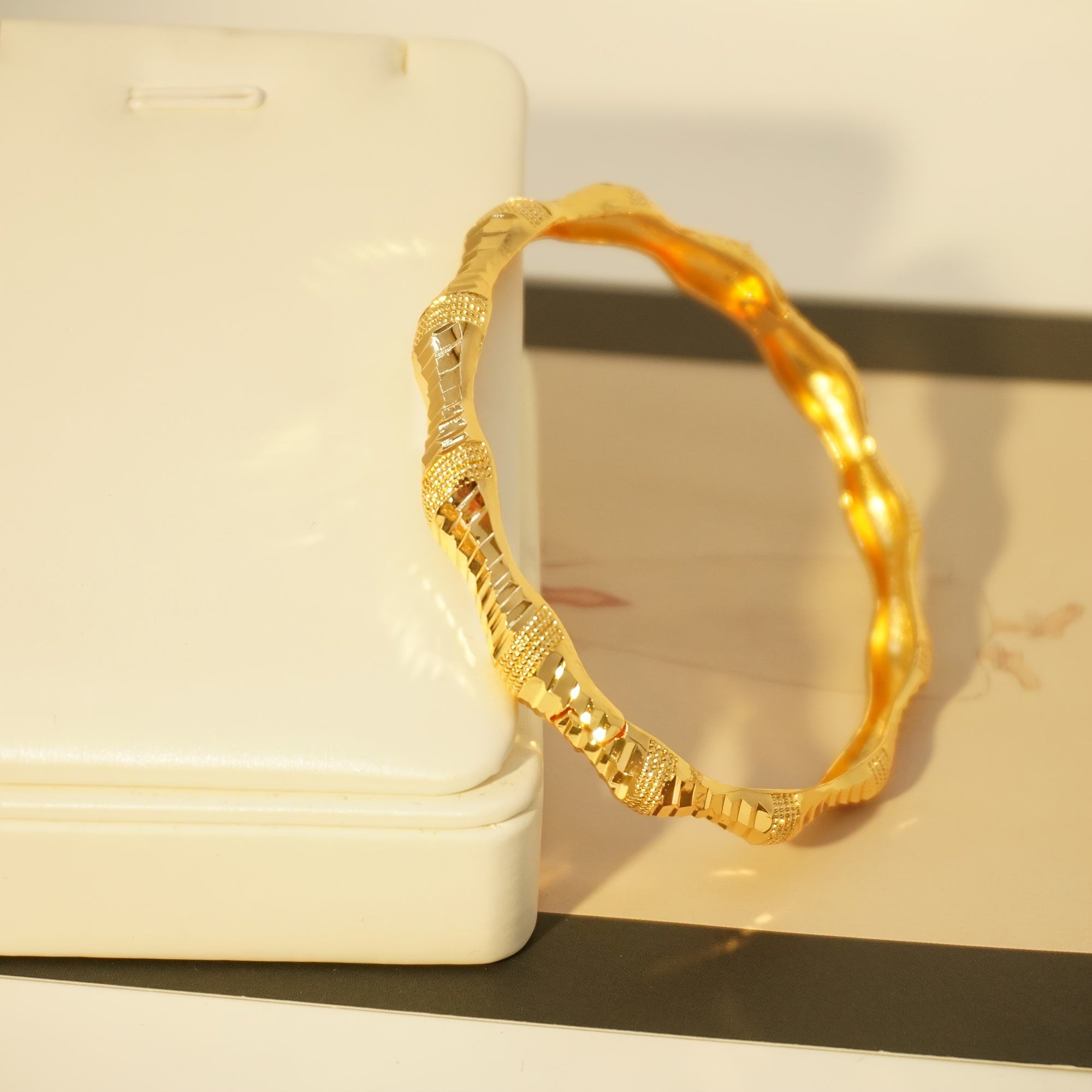 Gold-Plated Copper Cuff Bracelet Set for Women Elegant Jewelry for Everyday and Gifts