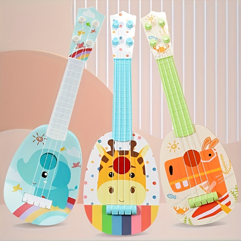 Juguete de ukelele de 14 pulgadas con temática de dibujos animados para niños, instrumento musical educativo