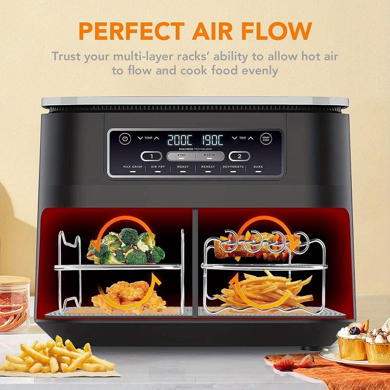 Ninja Dual Zone Air Fryer pishirish uchun metall plastinalar va idishlar