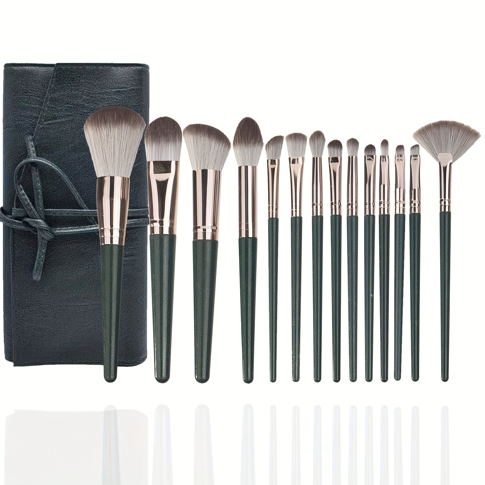 14-Piece Makeup Brush Set Nylon Bristle Palm Brushes All Skin Types Alcohol-Free
