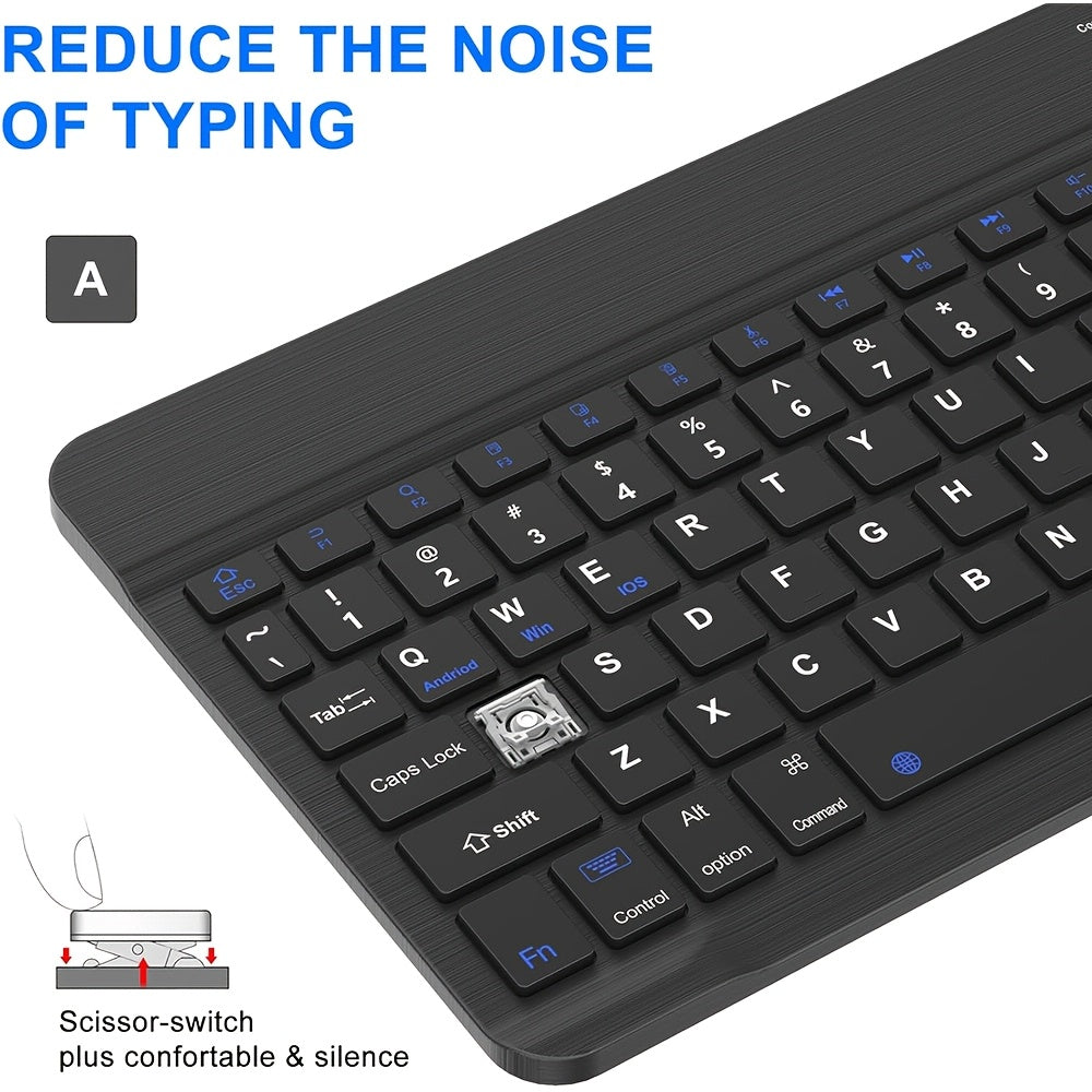 Wireless Keyboard Ultra-Slim Rechargeable with Function Keys for Android Windows iPad Pro Air Mini