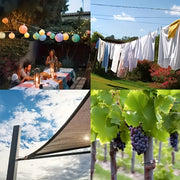 Juego de cuerda para tender de acero inoxidable, 4 piezas, 12 pies de largo, cable de nylon recubierto de 2 mm de grosor