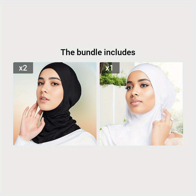 Breathable Ramadan Hijab Cap with Turban Under Scarf for Muslim Women