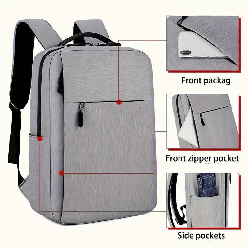 Durable Nylon Travel Backpack with Laptop Compartment Adjustable Straps Multi-Compartment for Commuting School Office Outdoor