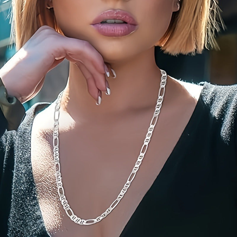 10g 925 Silver Figaro Chain Necklace Hypoallergenic Nickel-Free Daily Wear Gift