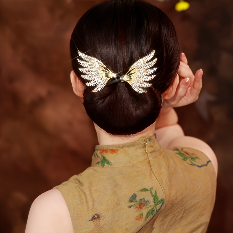 Elegant Gold and Silver Double Wing Hair Clip for Sophisticated Styling