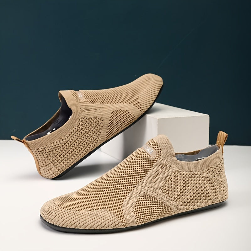 Men's Casual Loafers Outdoor Shoes Vintage Slip-On Rubber Sole All-Season Fabric