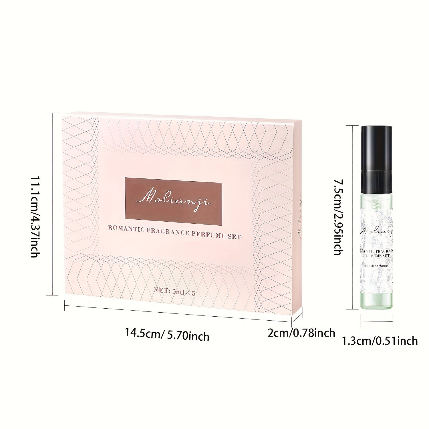 Women's Floral Perfume Gift Set 5x10ml Travel-Size Long-Lasting Fragrance