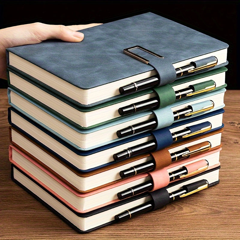 A5 Leather Notebook with Bookmark Soft Cover for Business and School