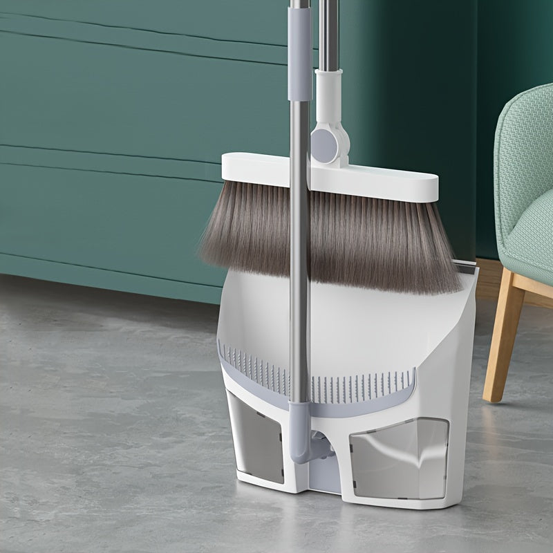 Zarif Qiyshayuvchi Cho'tka va Chang Qopqog'i To'plami - Keng Hajmga ega - Yashash Xonasida, Yotoqxona, Tashqarida, Oshxonada yoki Terasta foydalanish uchun ideal - Plastik Tutqichga ega