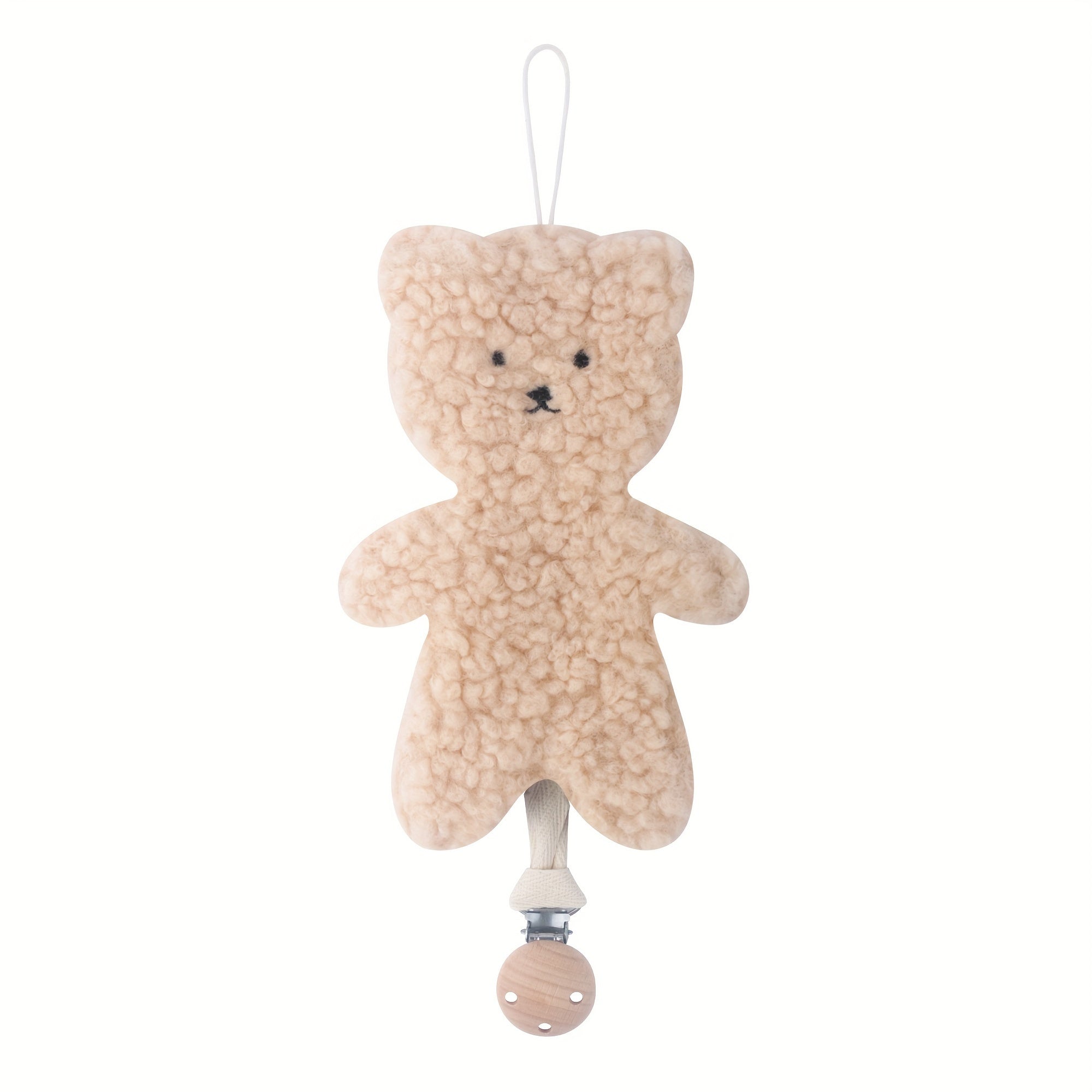 Cartoon Plush Bear Pacifier Clip with Soft Plush and Durable Clip