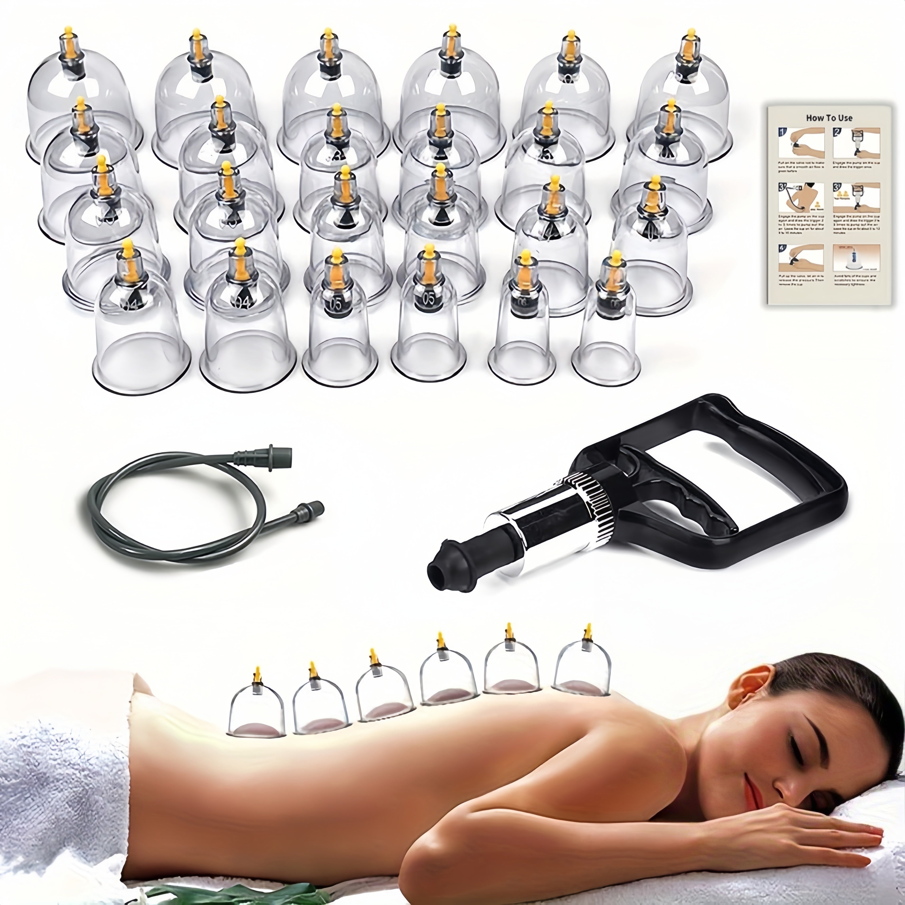 12/24pcs Cupping and Walking Set in Black Gift Box for Home Massage and Cupping