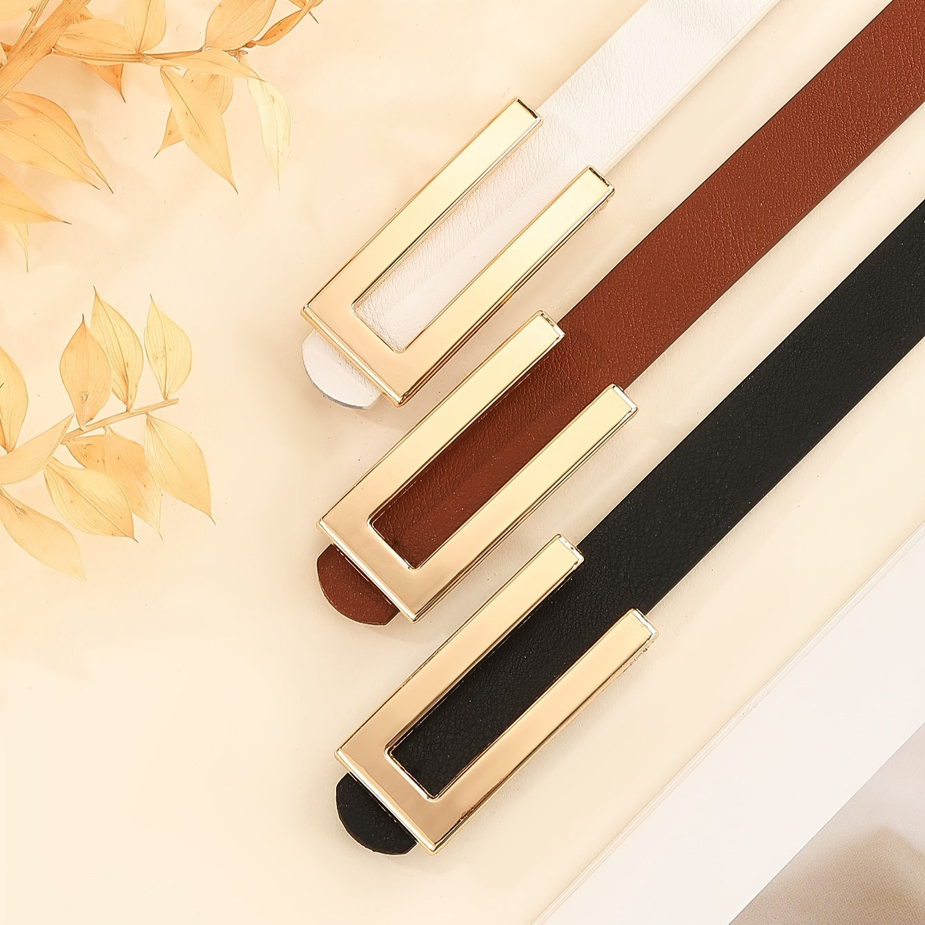 Women's Casual Street Style 3-Piece Set Solid Color Letter Buckle Office Daily Wear