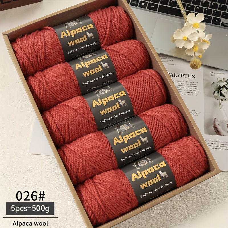 Multicolored Alpaca Wool Yarn 500G Thick Knitting Needles for Autumn Winter Projects