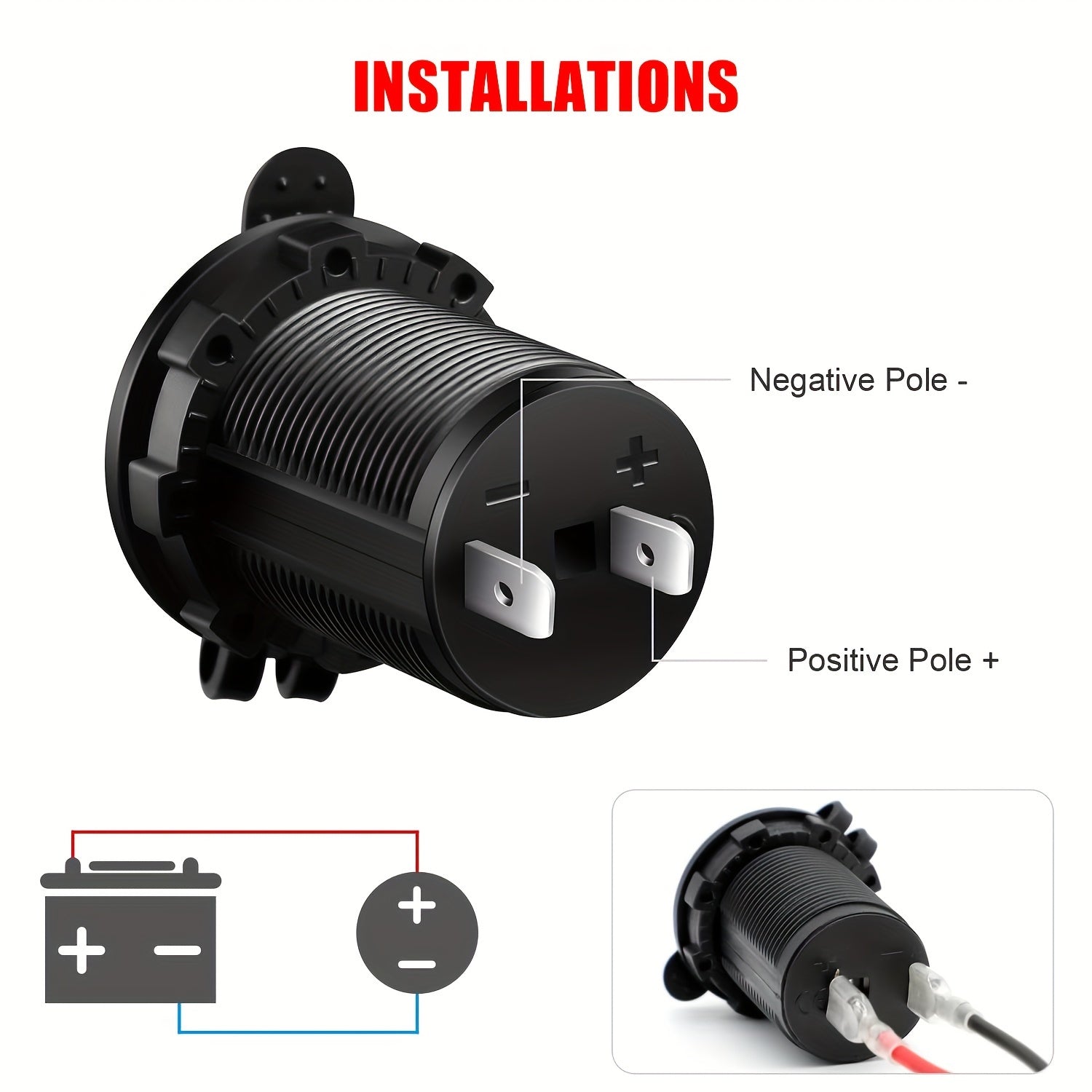 Car Plug Socket Splitter Power Adapter for Car Boat Motorcycle