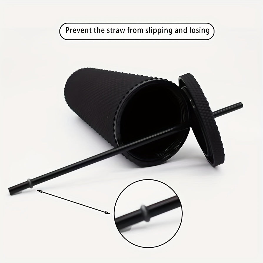 1 шт. стакан с шипами с крышкой и соломинкой, 24 унции матовые стаканы, без BPA, блестящий пластиковый стакан для воды, двухслойная бутылка для воды, многоразовый стакан с вентиляцией, посуда, предметы для домашней кухни, подарок на день рождения