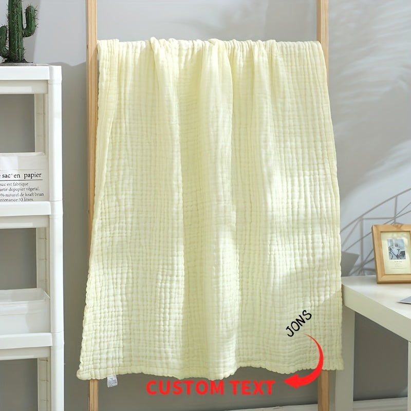 Customized Plush Bath Towel with Embroidered Name, Multiple Colors Available