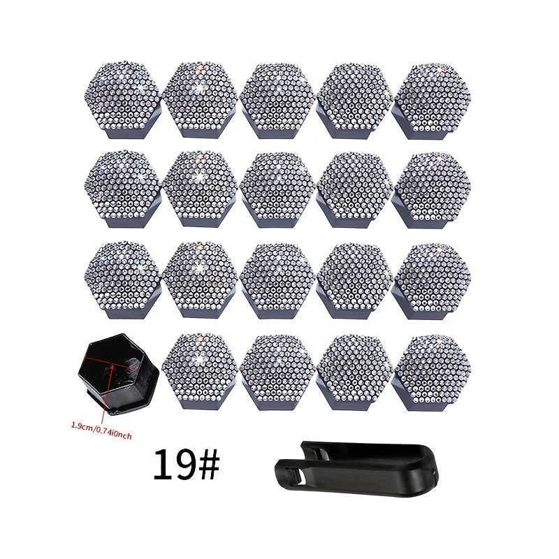 Pack of 20 Car Tire Screw Cap Hub Decoration Dust Cover 17mm 19mm 21mm