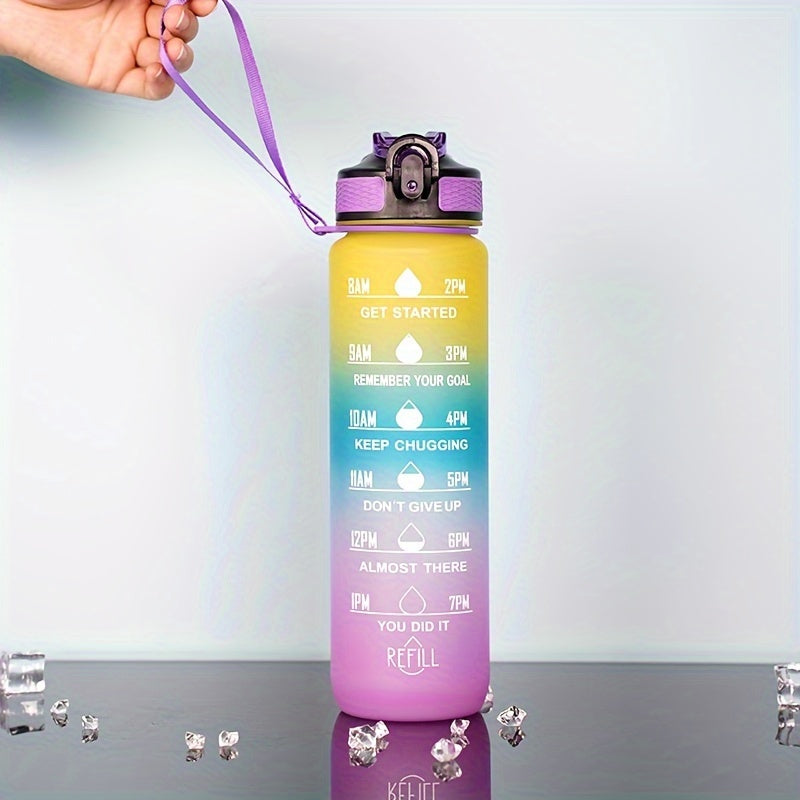 Water Bottle with Time Markers for Hydration, Sports, Gym, Travel, Outdoor