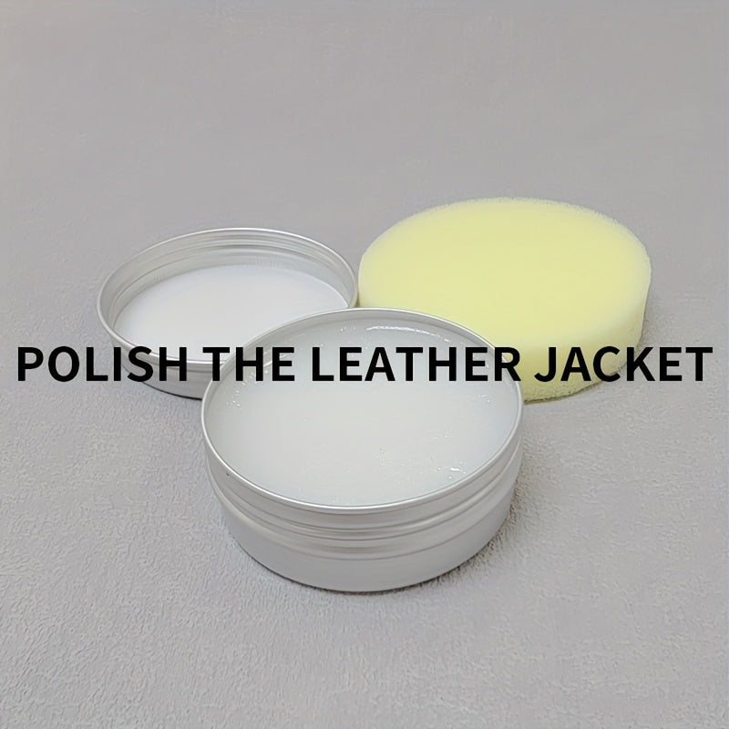Leather Care Cream Set with Sponge and Nourishing Oil for Jackets Shoes