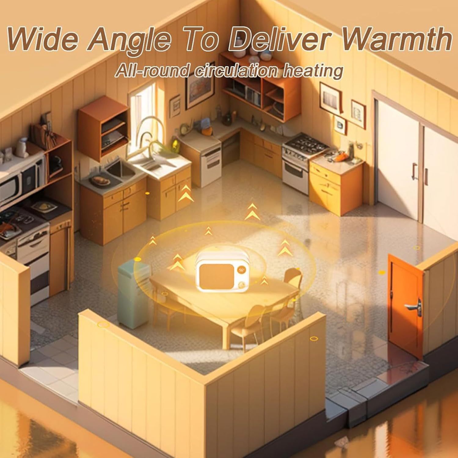 Yotoq xonasi ofisi uchun haddan tashqari issiqlikdan himoya qilish va jim operation bilan 1200W portativ kosmik pechka