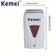 Afeitadora eléctrica para hombres, recargable por USB, 1200mAh, cuchillas dobles de acero, recortadora