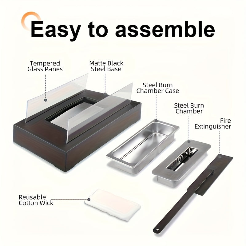 Portable Outdoor Alcohol Fireplace Lamp for Courtyard, Real Fire, Durable