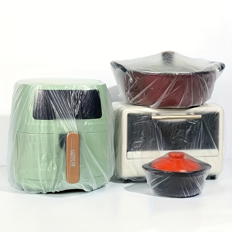 Uy jihozlari uchun plastik chang qoplamalari: Bir marta foydalanish uchun, 20 ta yoki 100 ta to'plamda mavjud. Jihozlar 20.83-44.96 sm ga mos keladi. Oshxona uskunalari, changyutgichlar va ta'minotlarni himoya qiladi.