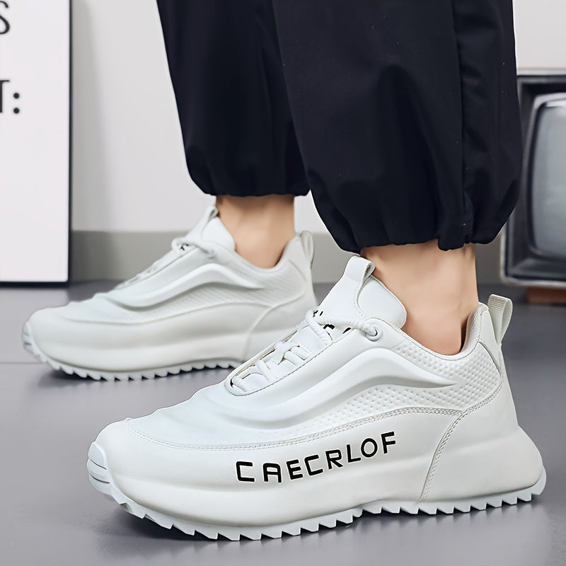 Men's Casual Sneakers Navy Blue White Red Breathable Mesh Non-Slip Low Top Running Outdoor