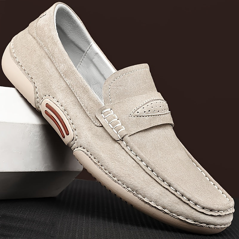 Men's Casual Sneakers Breathable PU Upper Rubber Sole All-Season Slip-On Round Toe