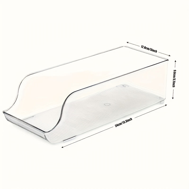 Plastic Refrigerator Organizer Bins with Soda Can Dispenser and Beverage Holder