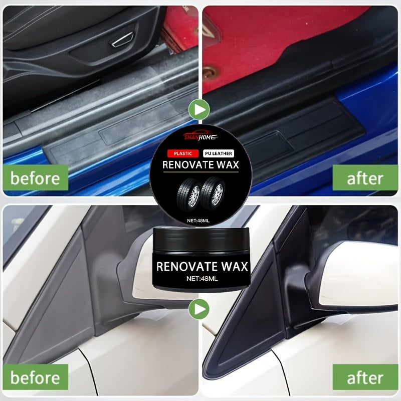Cera restauradora de plástico para autos, reparación de arañazos en parachoques e interiores