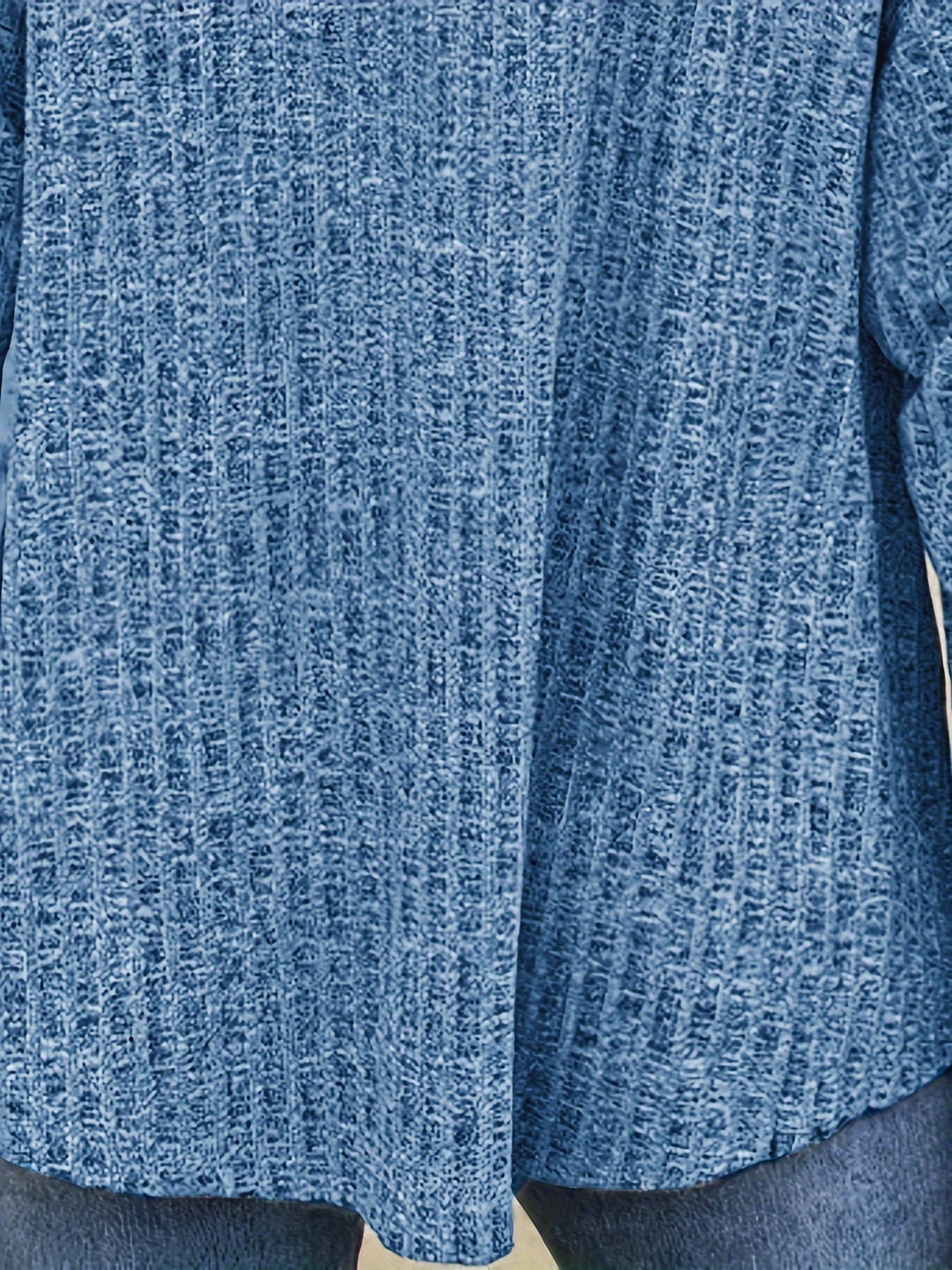 Plus Size Women's Cotton Ribbed Long Sleeve Drop Shoulder T-Shirt