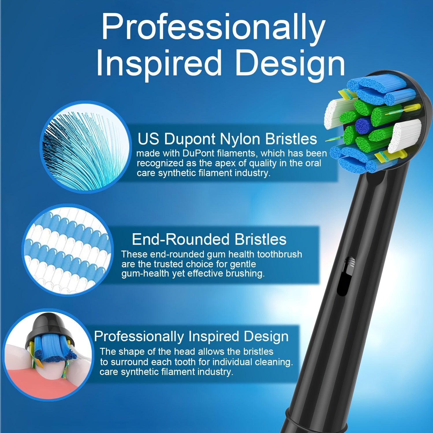 Cabezas de cepillo de dientes eléctricas de reemplazo 12-Pack para sensibles, precisión, limpieza con hilo dental