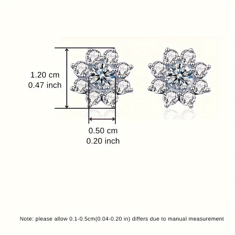 Ajoyib Quyoshguli Moissanite Stud Ziraklar - Har biri 0.56ct, 925 Sterling Kumushdan tayyorlangan, Tug'ilgan kunlar, Yubileylar va To'ylar uchun ideal