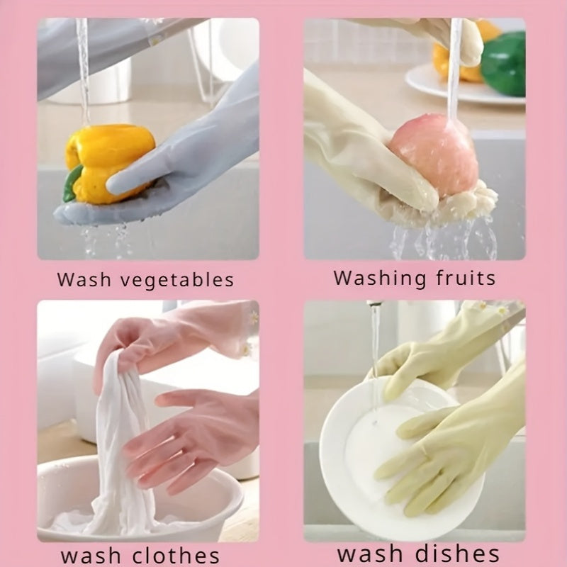 PVC Cleaning Gloves Waterproof Non-Slip Kitchen Laundry Household Tasks