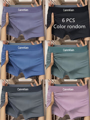 Men's Low-Rise Boxer Briefs Set of 6 Breathable Quick-Drying Polyester Spandex Underwear