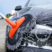 360 Degree Rotating Double Head Car Wash Brush Plastic Durable Auto Cleaning Tool