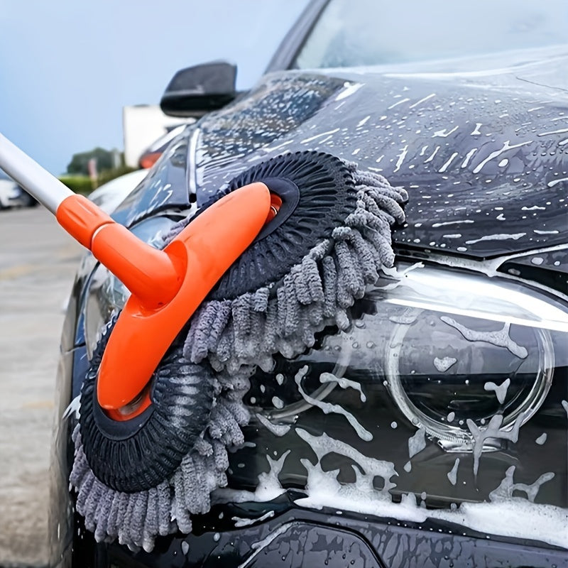 360 Degree Rotating Double Head Car Wash Brush Plastic Durable Auto Cleaning Tool