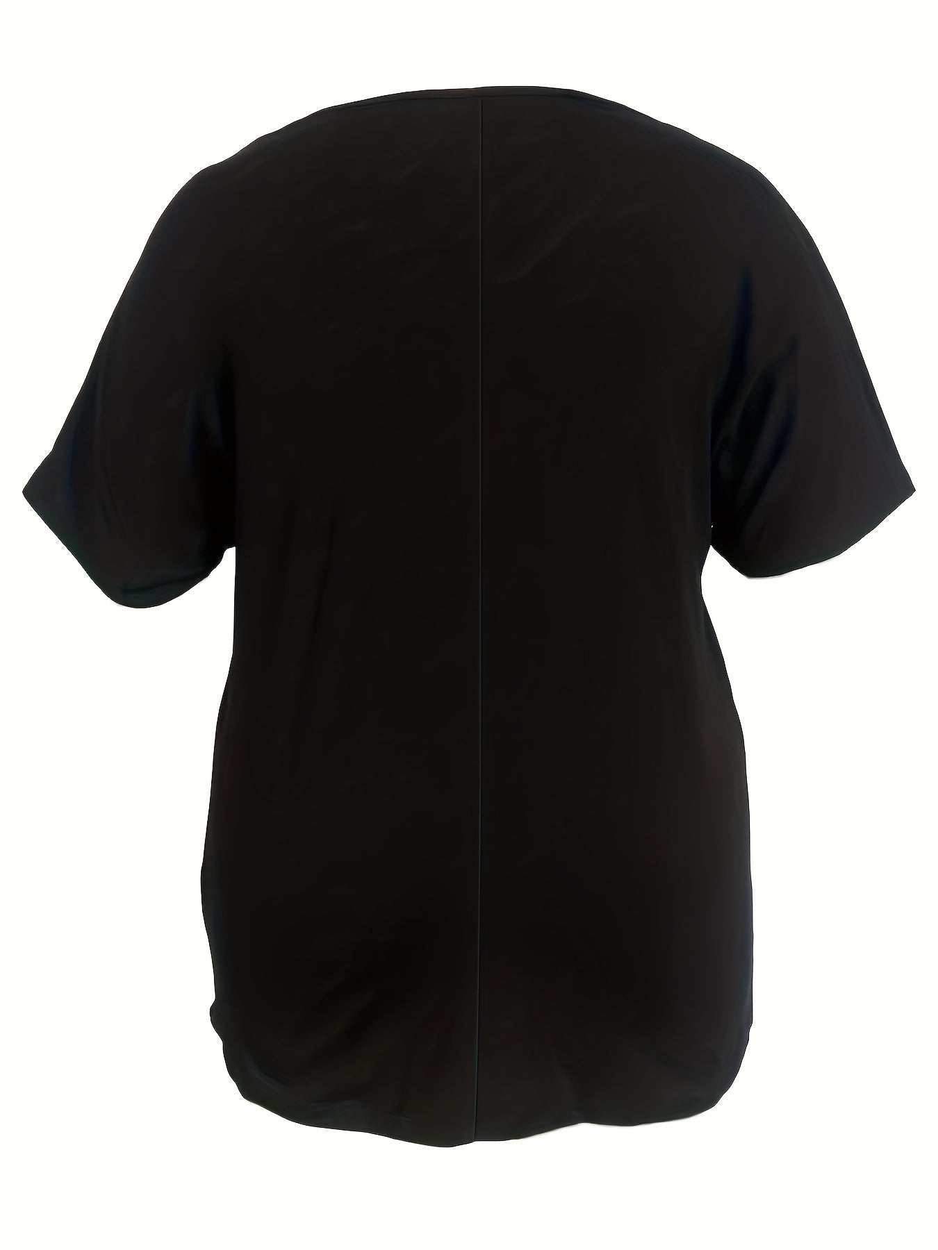 Plus Size Women's Loose Fit Cotton T-Shirt Short Sleeve Solid Color Casual Top