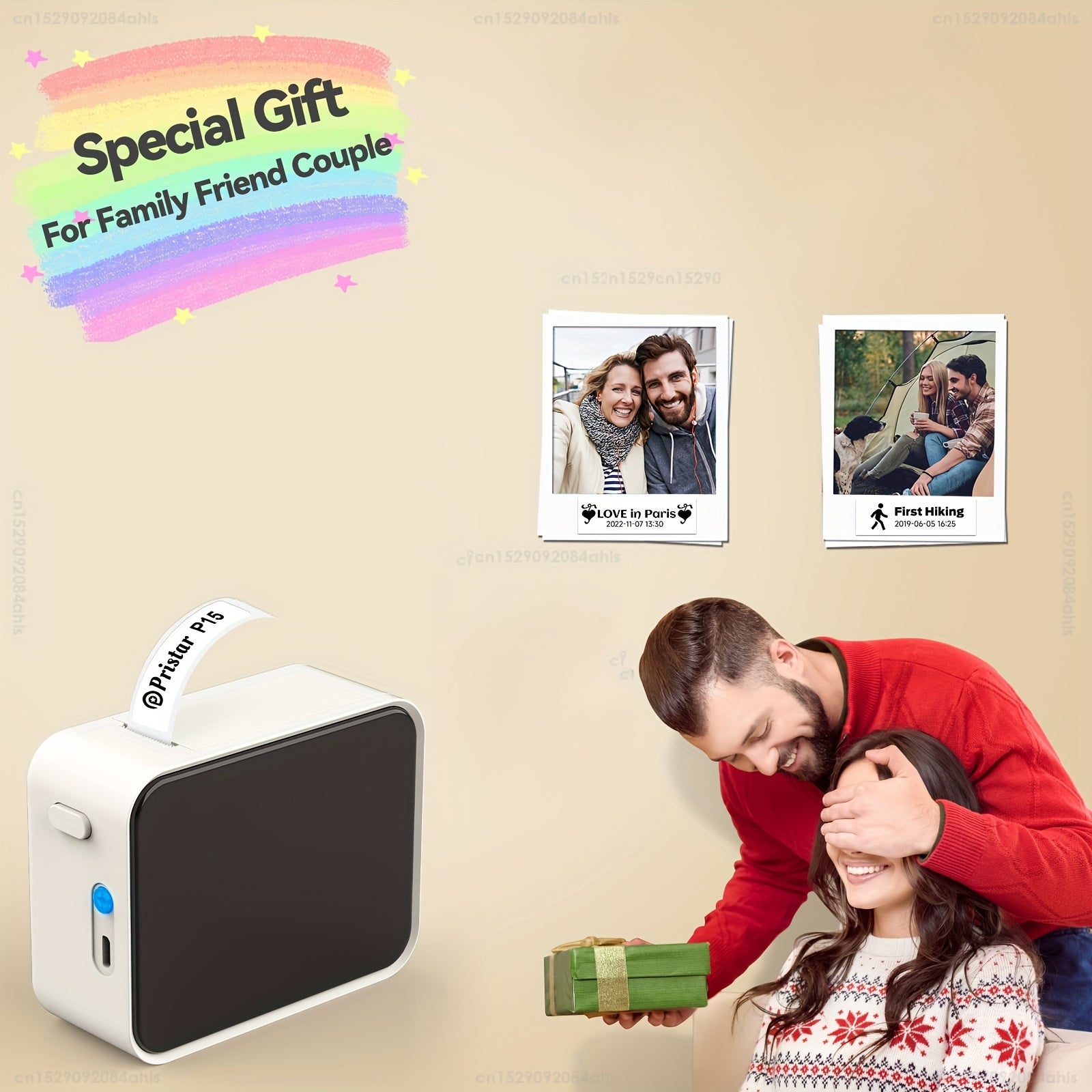 Wireless Thermal Label Printer for Barcodes and Labels 15mm HD Inkless Portable