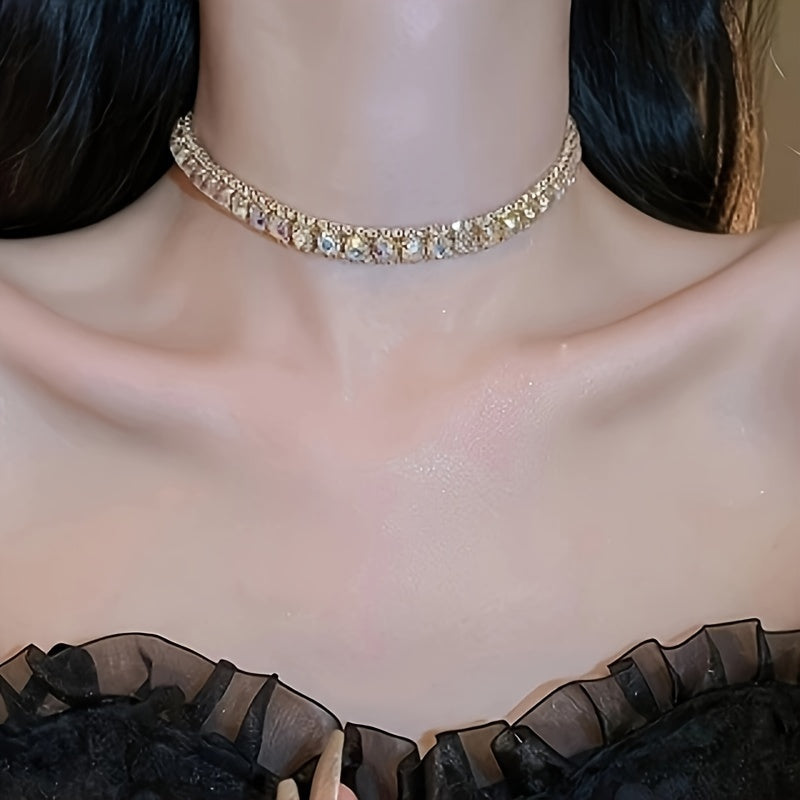 Juego de joyería de plata de ley y cristal para mujer con collar y pendientes de botón