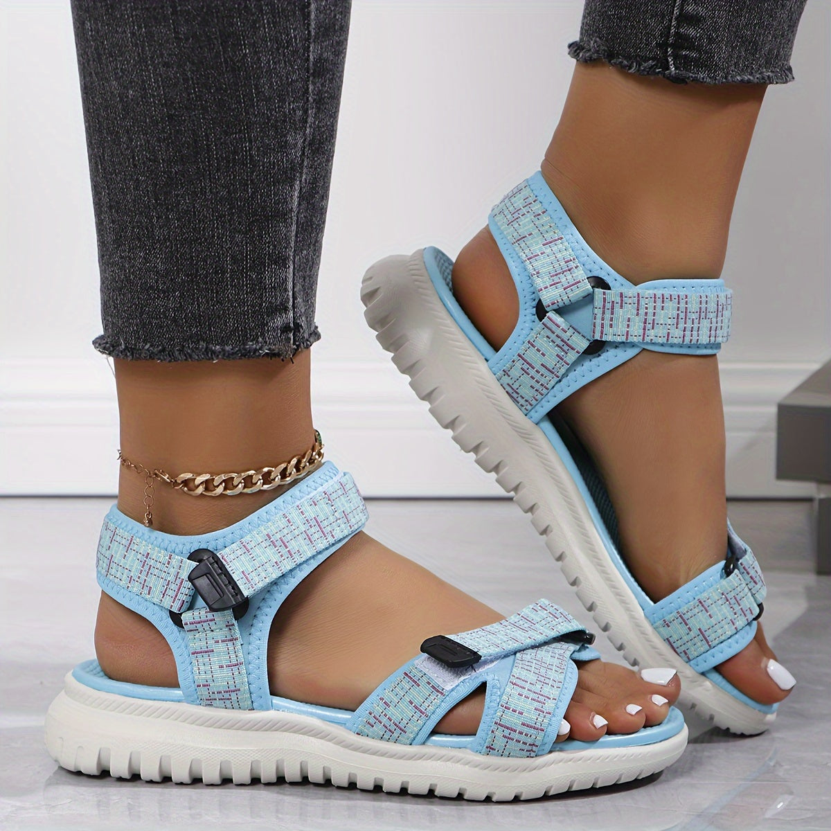 Women's Summer Sports Sandals Comfortable Soft Sole Adjustable Buckle Walking Shoes