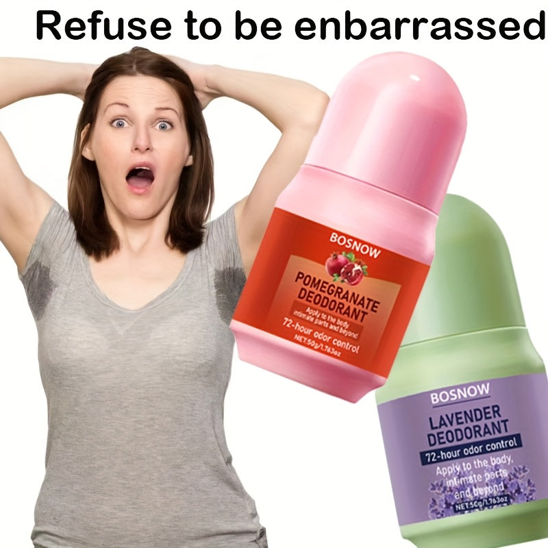 Unisex Pomegranate Lavender Deodorant Set Natural Plant Ingredients Long-Lasting 72H