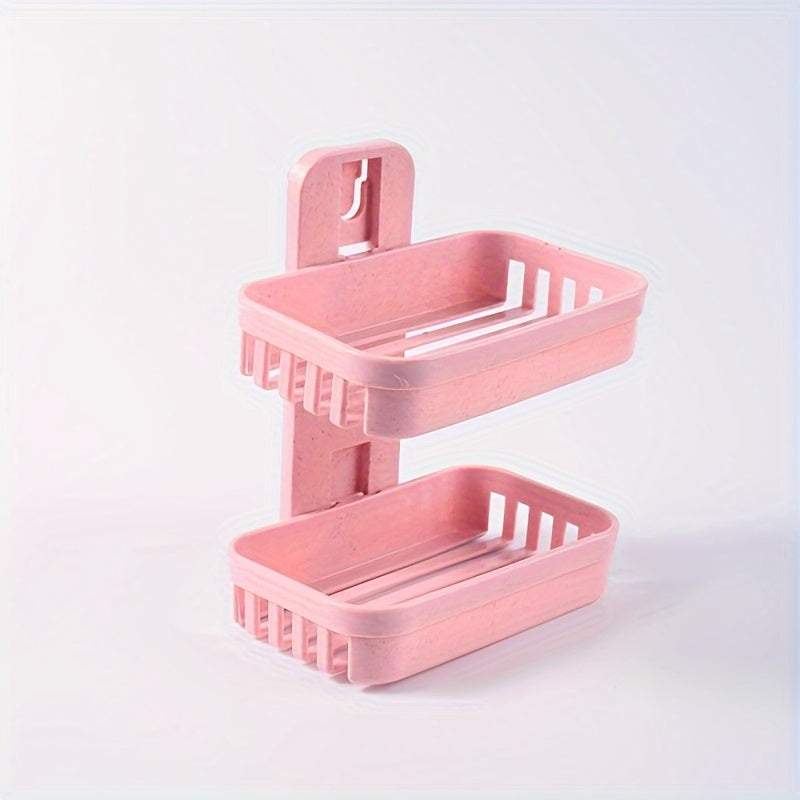 Dispensador de jabón de doble capa para pared con bandeja de drenaje para baño