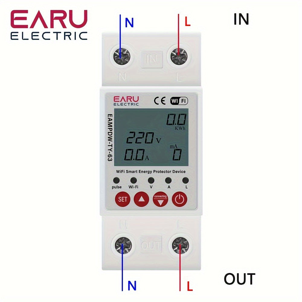 Smart Circuit Breaker with Earth Leakage Over Voltage Under Voltage Protection Energy Meter Remote Control