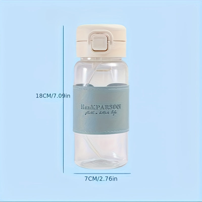 Portable Plastic Water Bottle with Straw High Temperature Resistant for Men and Women