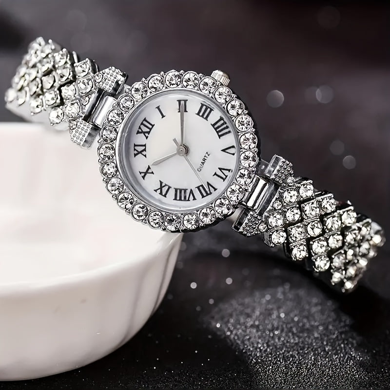 Ayollar uchun 6 ta kumush kvarts soatlari, zink alloy taqinchalari va zargarlik sovg‘a to‘plami