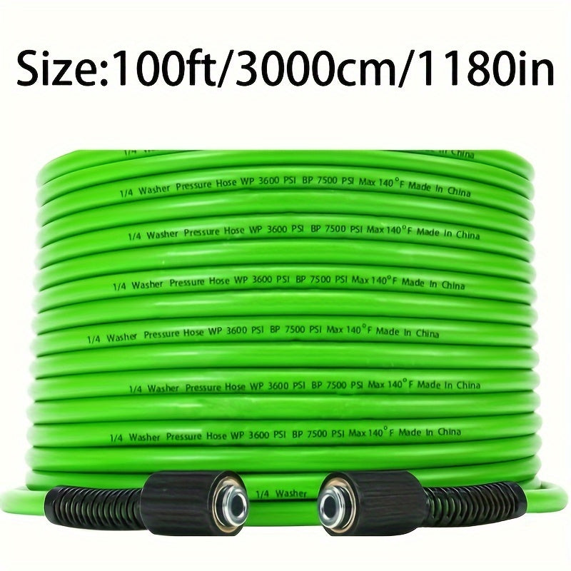 Heavy Duty Plastic Pressure Washer Hose 25ft 50ft 100ft 1/4 Inch 3600-7500 PSI
